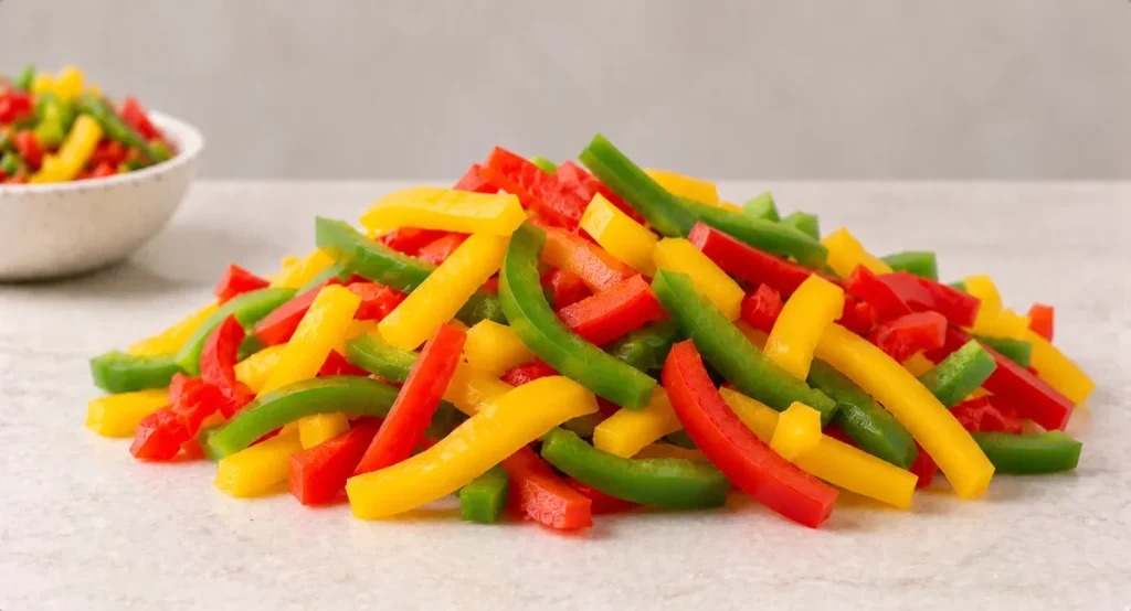 Bell Peppers Strips (Green, Red, Yellow)